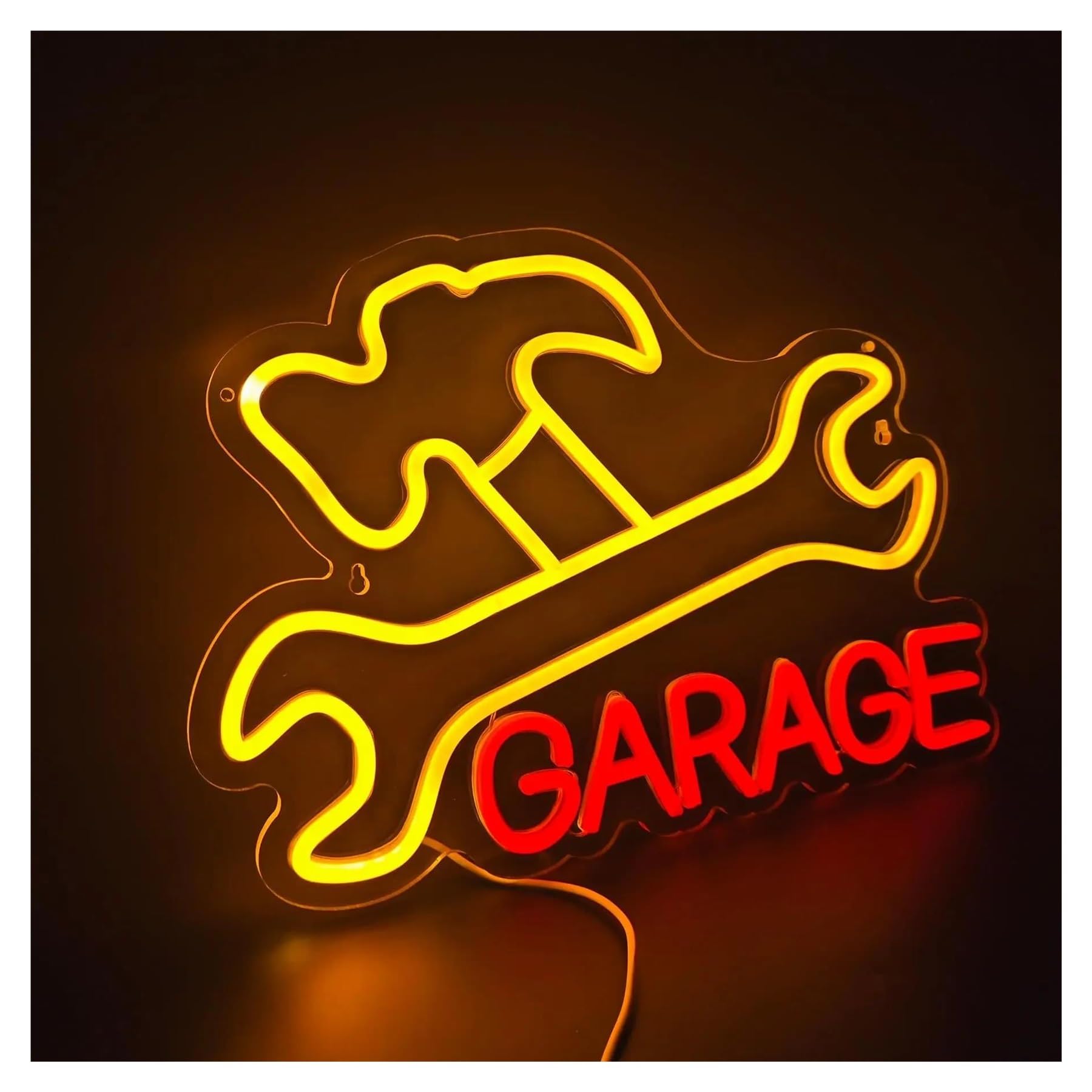 LEMST Sign Lamp Garage Neon, USB Powered Dimmable Neon, Suitable for Garage, Workshop Wall Decoration 27.9x40.4cm
