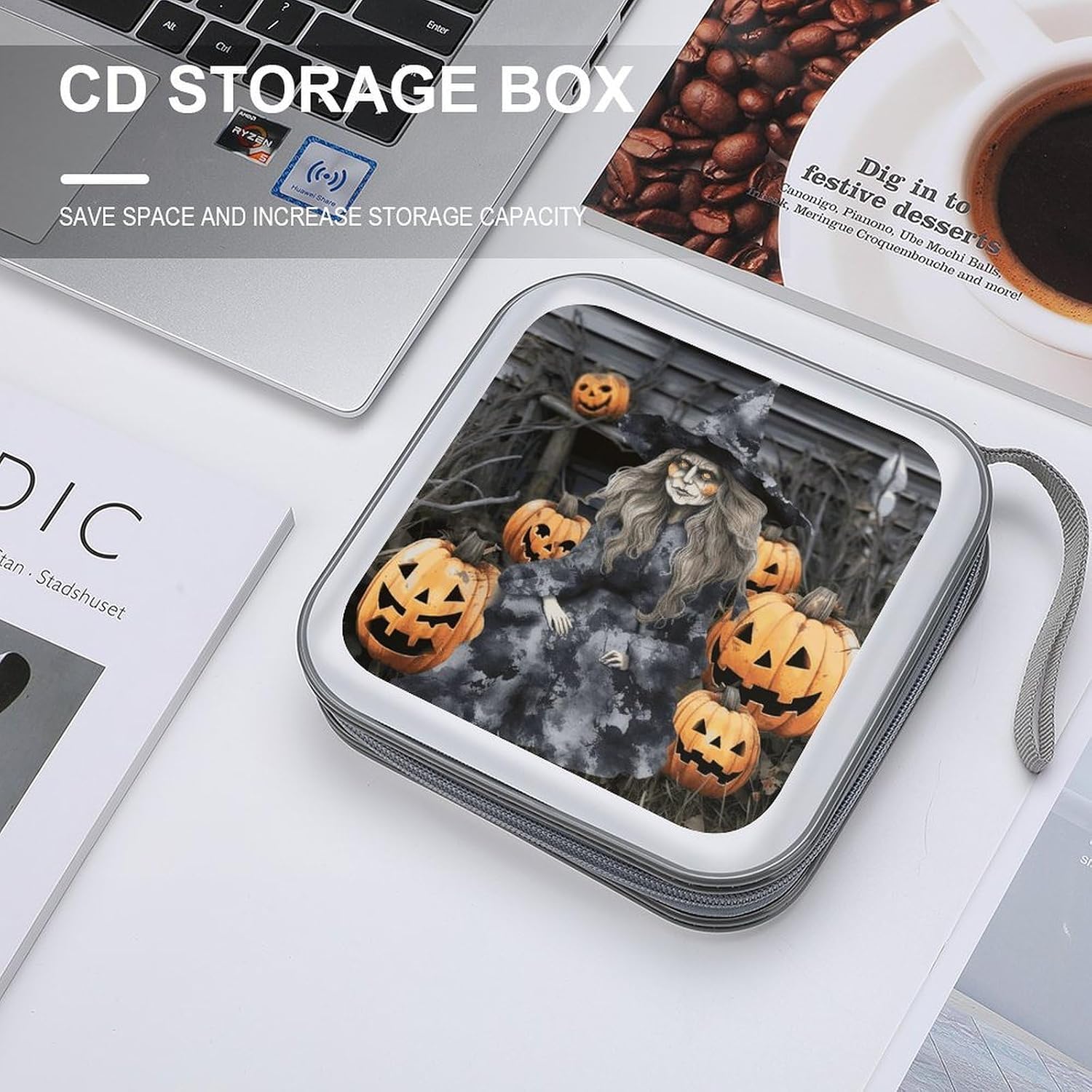 Funny Halloween Decor Witch CD Case CD Storage Box DVD Sleeves