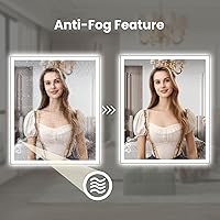 Vista 203 de WTTY LED Bathroom Mirror 32"x32" with Backlit and Front Light,Stepless Dimmable LED Mirror for Bathroom,Anti-Fog Lighted Bathroom Vanity Mirror