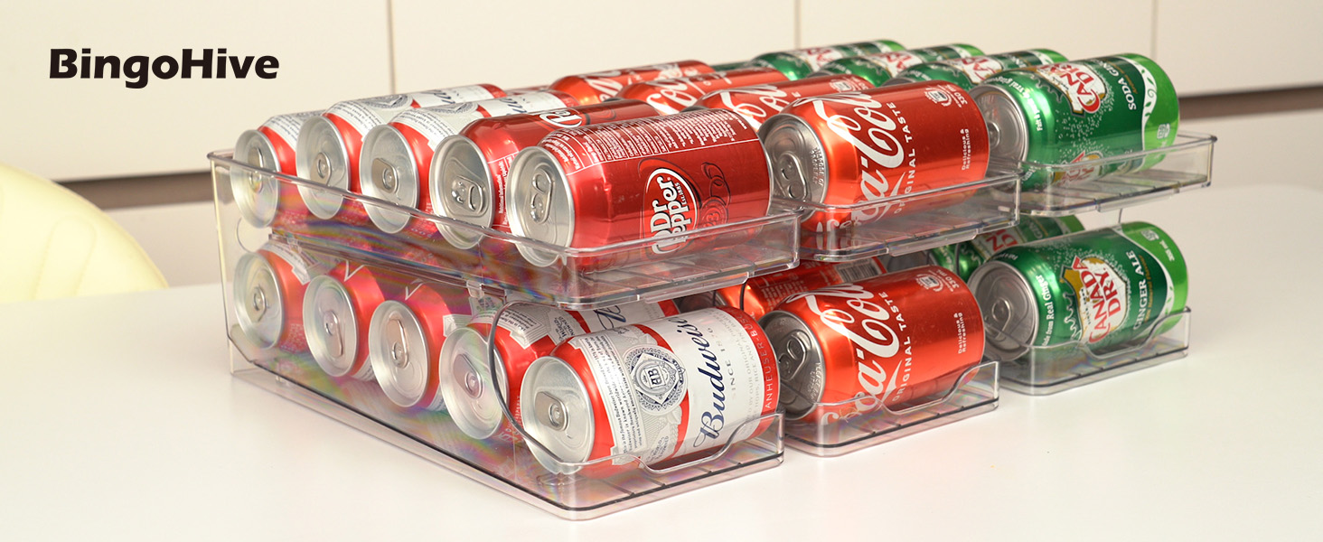 Amazon.com: BingoHive 2 Pack Rolling Soda Can Organizer for