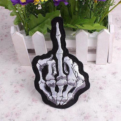 Miniatura 6 de Parches de calavera de Halloween, 8 piezas de parches bordados para coser o planchar para ropa, mochila, chaquetas, sombreros, decoraciones de