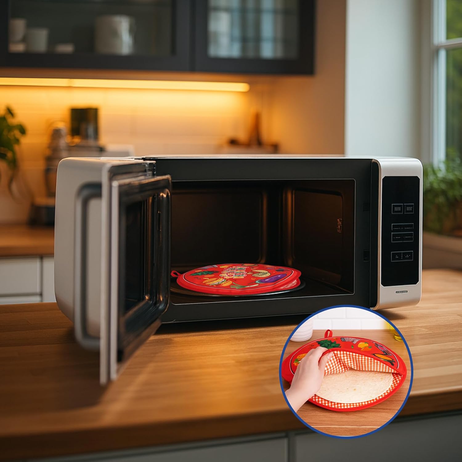 Tortilla Warmers, Premium Insulated Fabric Pouch, Tortilla Holder, Keeps Tacos, Naan, Pizza Warm (1 PACK, Orange) - Image 4