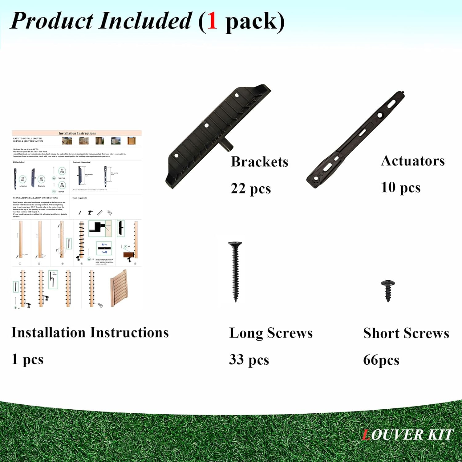 Louver Hardware System for Blinds and shutters, Sunblind System Brackets, Louver Hardware Kit for deckblind Shutter System (2)