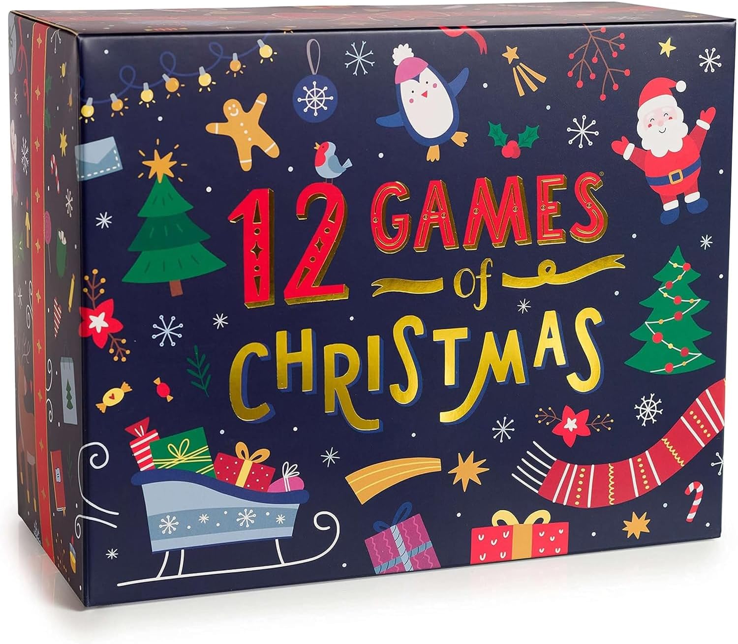 Gutter Games 12 Games of Xmas - 12 Hilarious & Festive Xmas Games, Perfect Xmas Stocking Fillers, Xmas Family GamesKids & Adults, Adult Party Gamesa Fun & Festive Xmas Party, White (XMS-001)