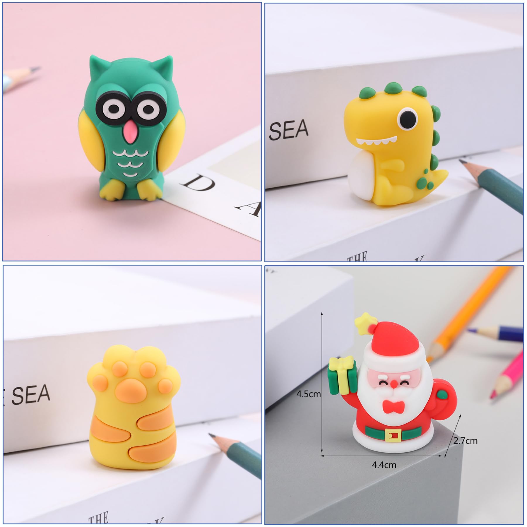 24 PCS Cute Cartoon Pencil Sharpeners,Kawaii Manual Pencil Sharpener,Student Stationery Classroom Prizes - Image 4