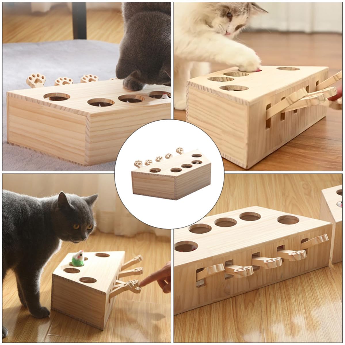 Tofficu Interaktives Katzenspielzeug Bewegliche Spielzeugmaus für Kätzchen und Katzen zur Beschäftigung und Zahnpflege im Heimischen Spielbereich