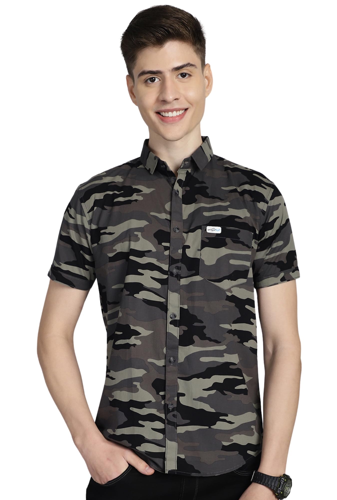 Majestic ManMen Cotton Checkered Half Sleeve Slim Fit Casual Shirt