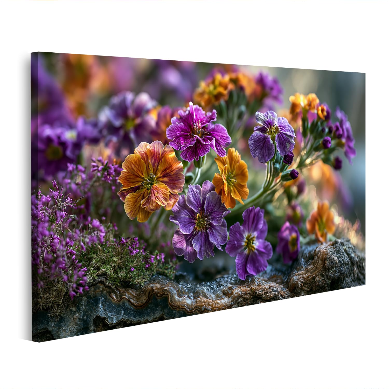 Tableau moderne fleurs de printemps vivantes géode édition M2