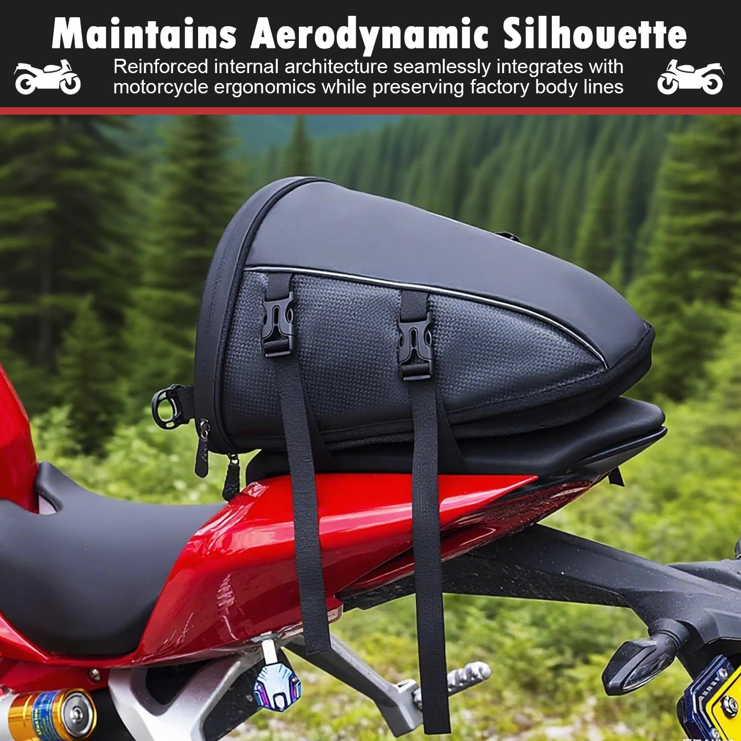Motorrad Hecktasche, 10-14L Tankrucksack wasserdichte Tasche, Outdoor Sport Motorrad Rücksitz Leichter Werkzeug Tragetasche mit Schultergurt