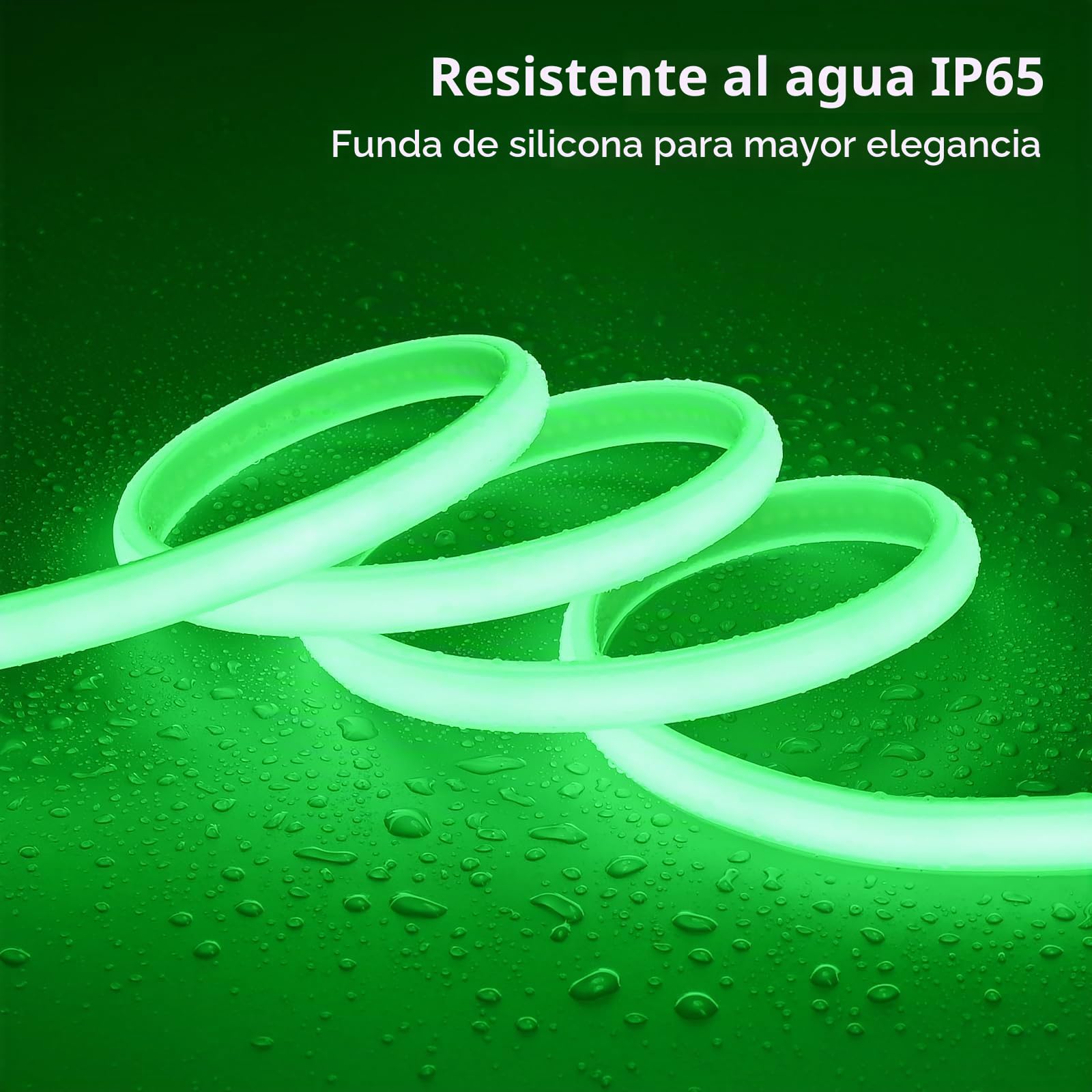 BENLUN Tira LED COB Exterior Impermeable 220V 230V 20 Metros, Luces LEDs | Verde Luces LED IP65 10W/M CRI 90+ Flexible con Rectificador para Habitacion Techo, Iluminación Decorativa, Patio, Jardín