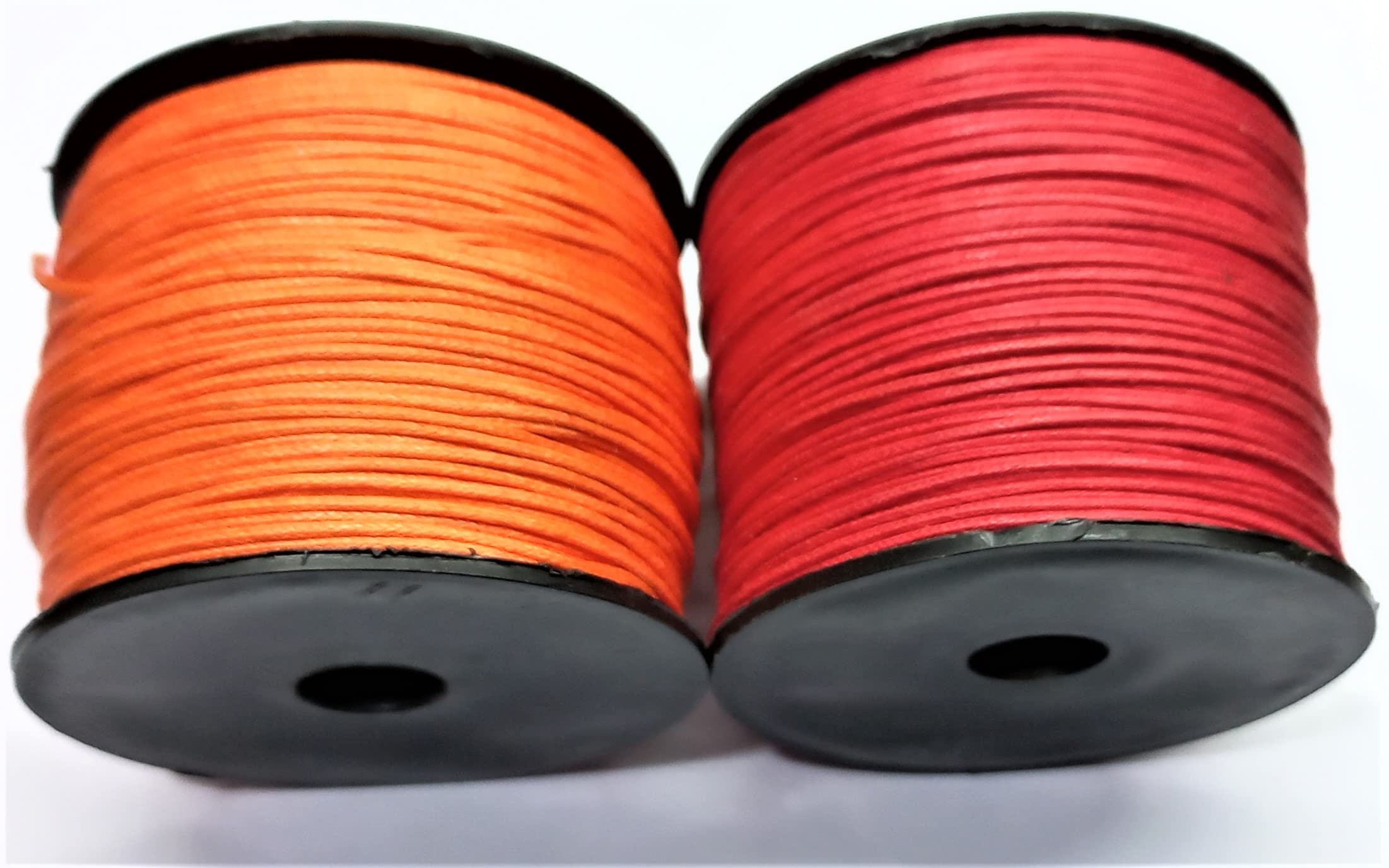 OMX 0.5 MM Thick, String Waxed Cotton Cords Pack of 2 Colours, 100 Mtr in 1 Roll - Total 200 Mtr (Red & Orange)-image-8
