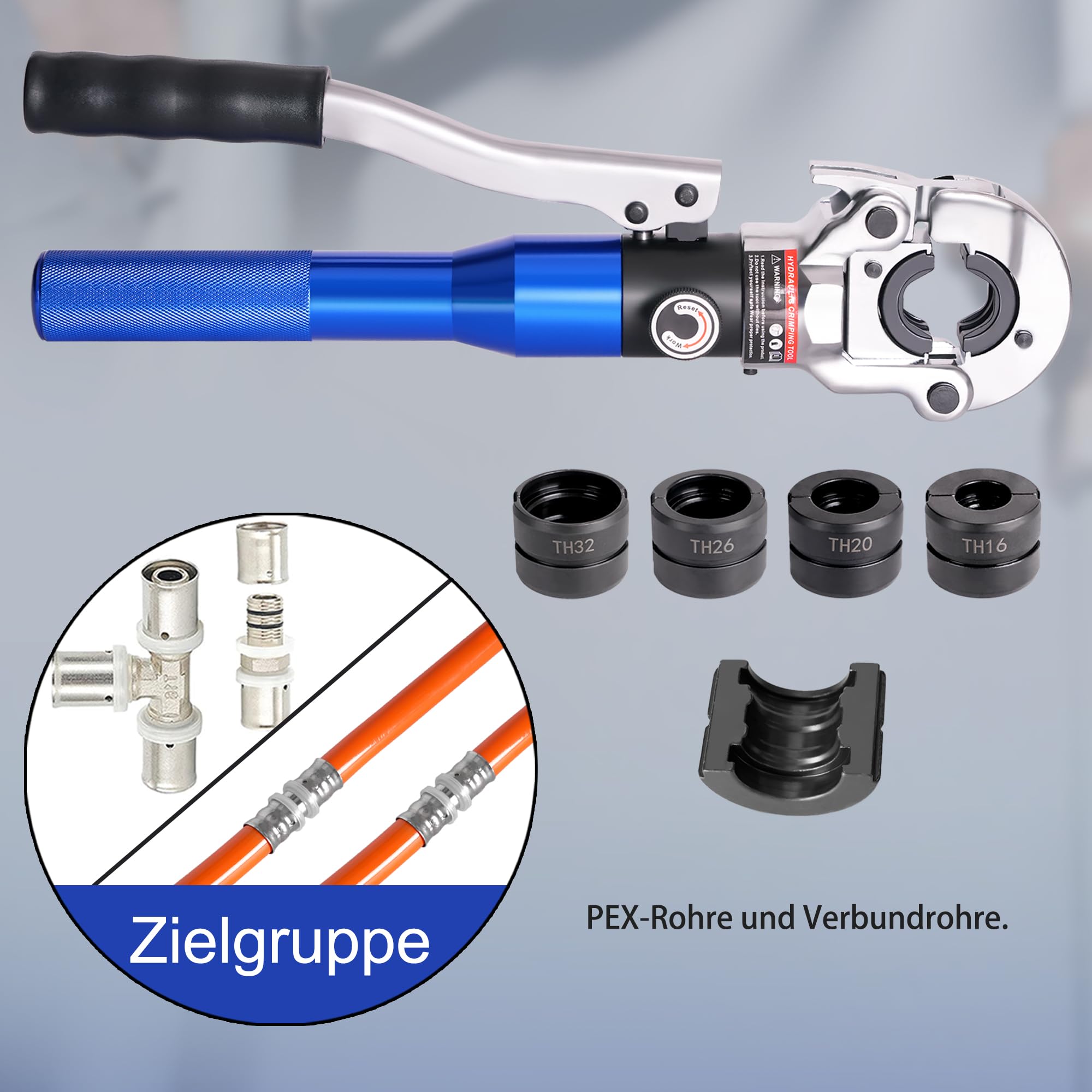 Sertisseuse Hydraulique Pex Ergal - Mâchoires 16,20,26,32mm - Neuve