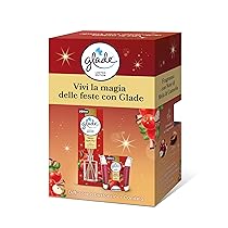 Glade Gift Box Bastoncini + Candela, Edizione Limitata, fragranza Warm Apple Pie,Confezione da 1 diffusore da 50ml e 1 candela da 112g