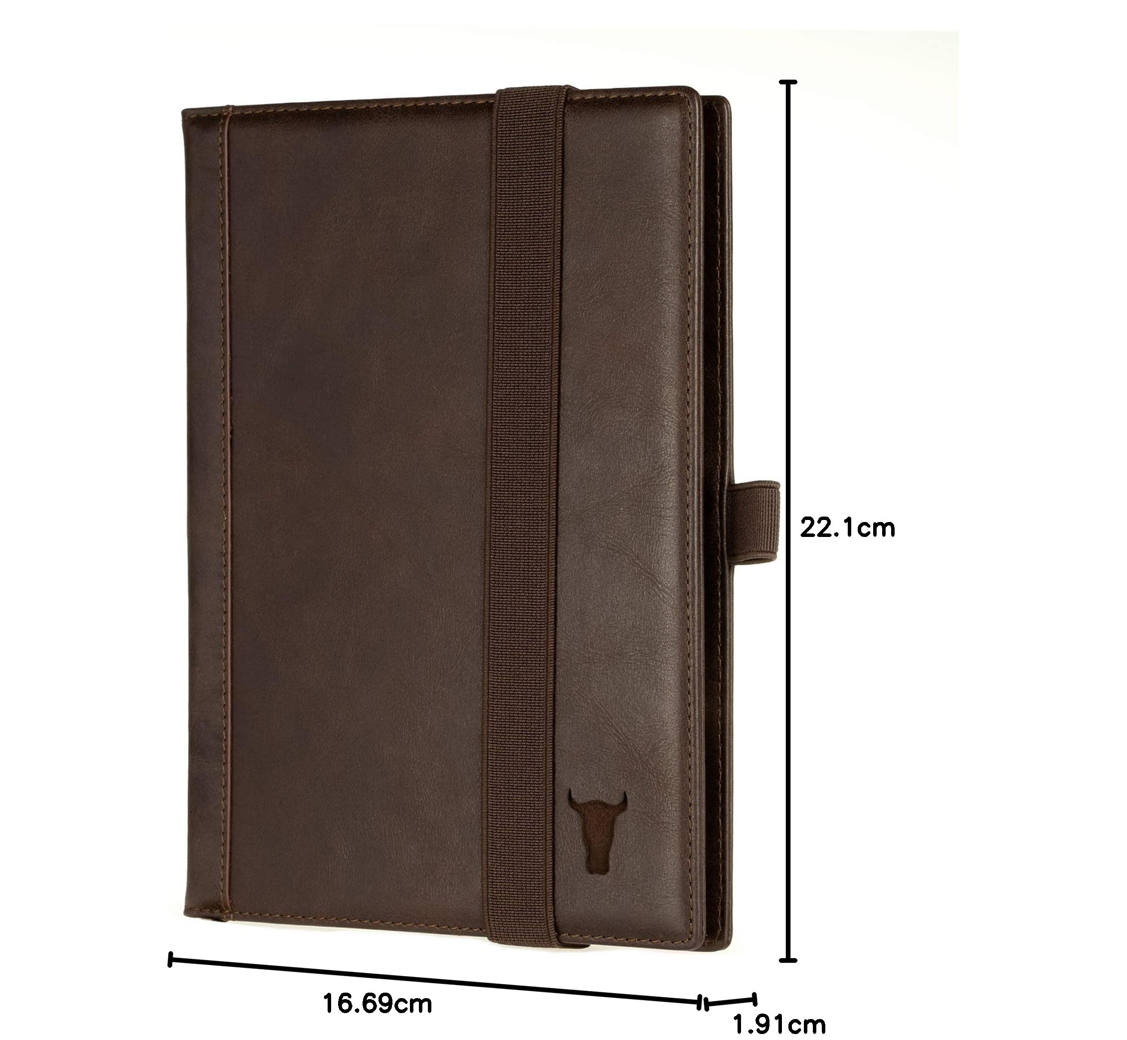 TORRO Couverture Rigide en Cuir Vértiable pour Carnet de Notes avec Recharge Bloc-notes de (Format A5 Marron Foncé)