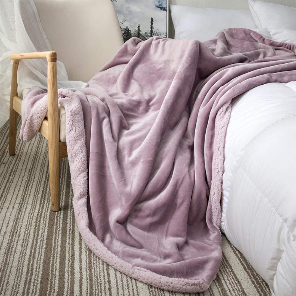 VHKJewE Blanket Throw for Bed Brown Throws for Sofas Large Fall and Winter Fleece Soft and Cosy Heavy(Purple,160x240cm)