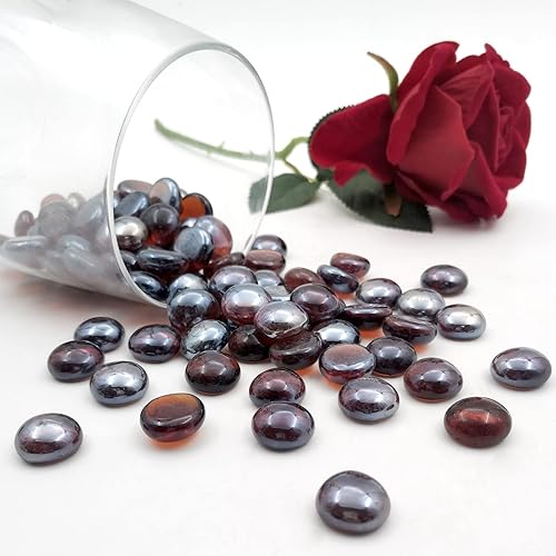 Miniatura 6 de YGFRSTO Canicas de vidrio plano de 1 libra, relleno de jarrón para hoguera, guijarros de vidrio para plantas de interior, decoración de acuario,