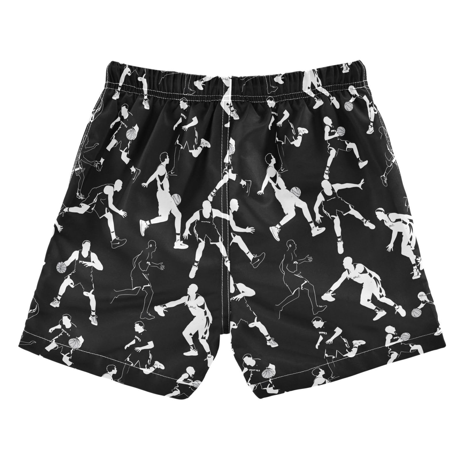 ALAZA Black Ice Hockey Player White Boys Quick Dry Beach Board Shorts Kids Swim Trunks Bathing Suit Swimsuit 4T