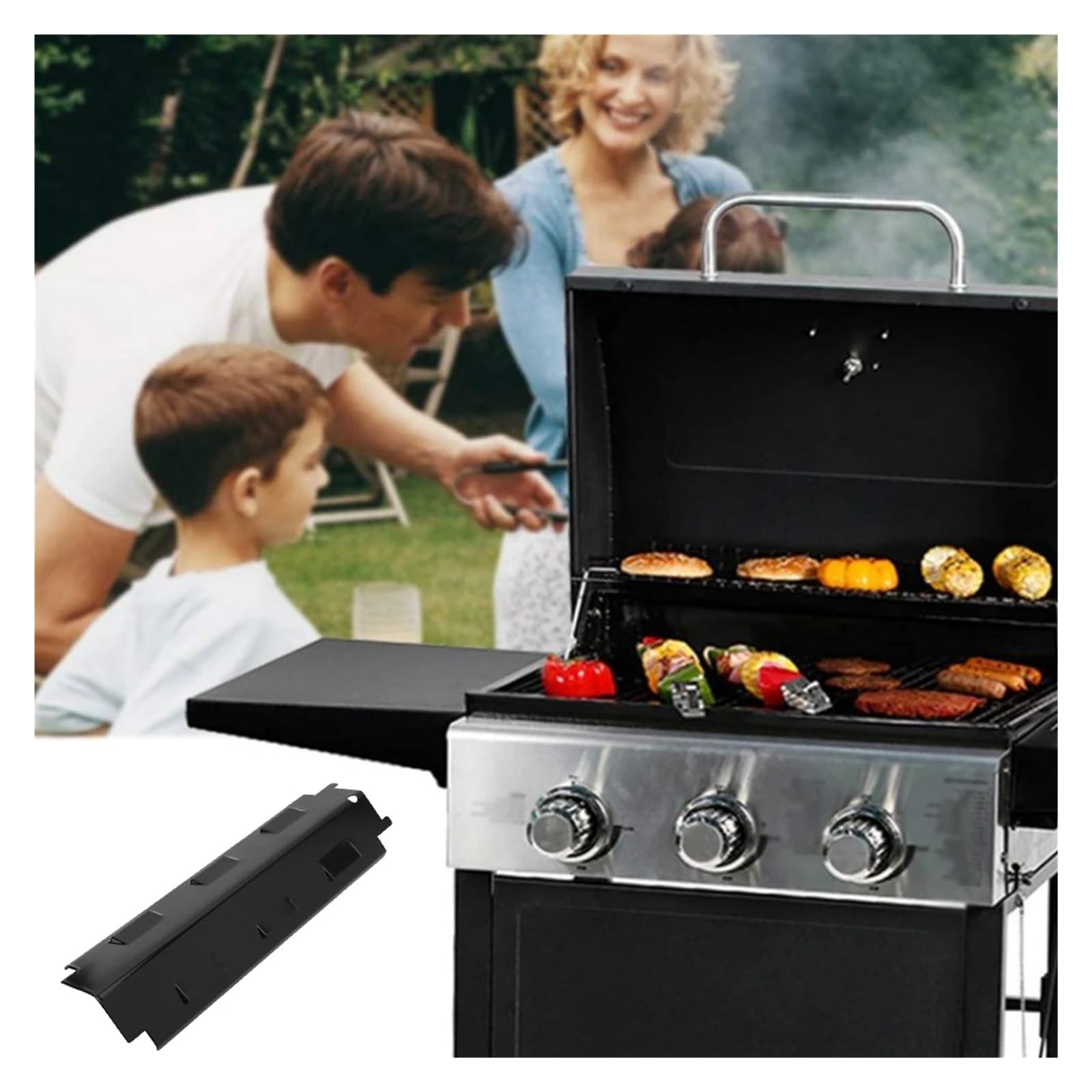Bruciatore A Gas per Barbecue 4 Pezzi Piastre riscaldanti for Barbecue Bruciatore for Cottura all'aperto Protezione for griglia Sostituzione Accessori for pentole for Barbecue