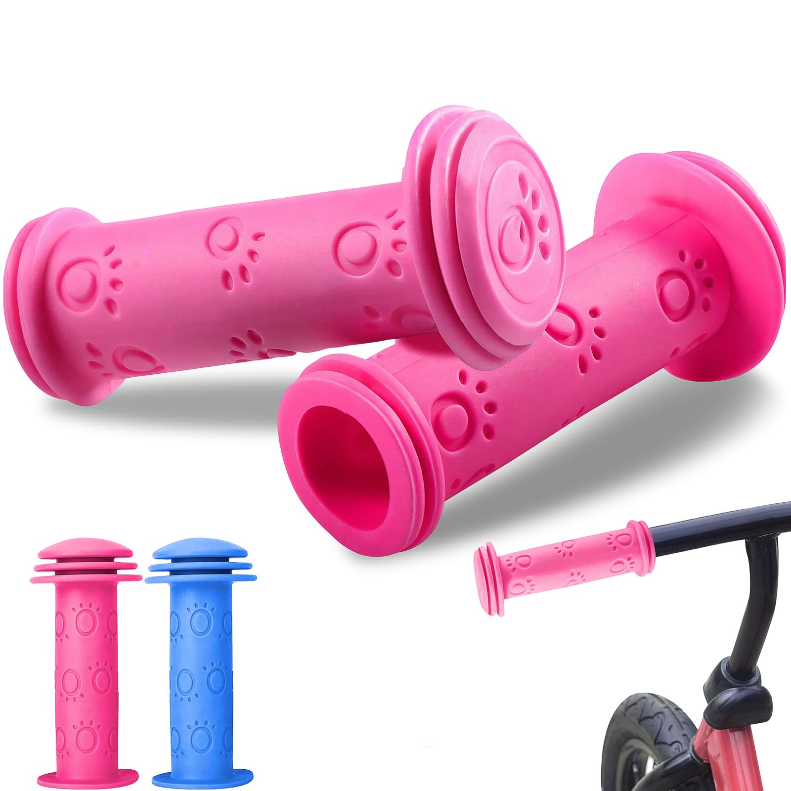 1 Par Puños Manillar 22mm Antideslizantes para Bicicleta Patinete Triciclo Infantil | Manijas de Bicicleta,Caucho Suave,Manillar Bicicleta para Scooter,Triciclo,Bicicleta Infantil