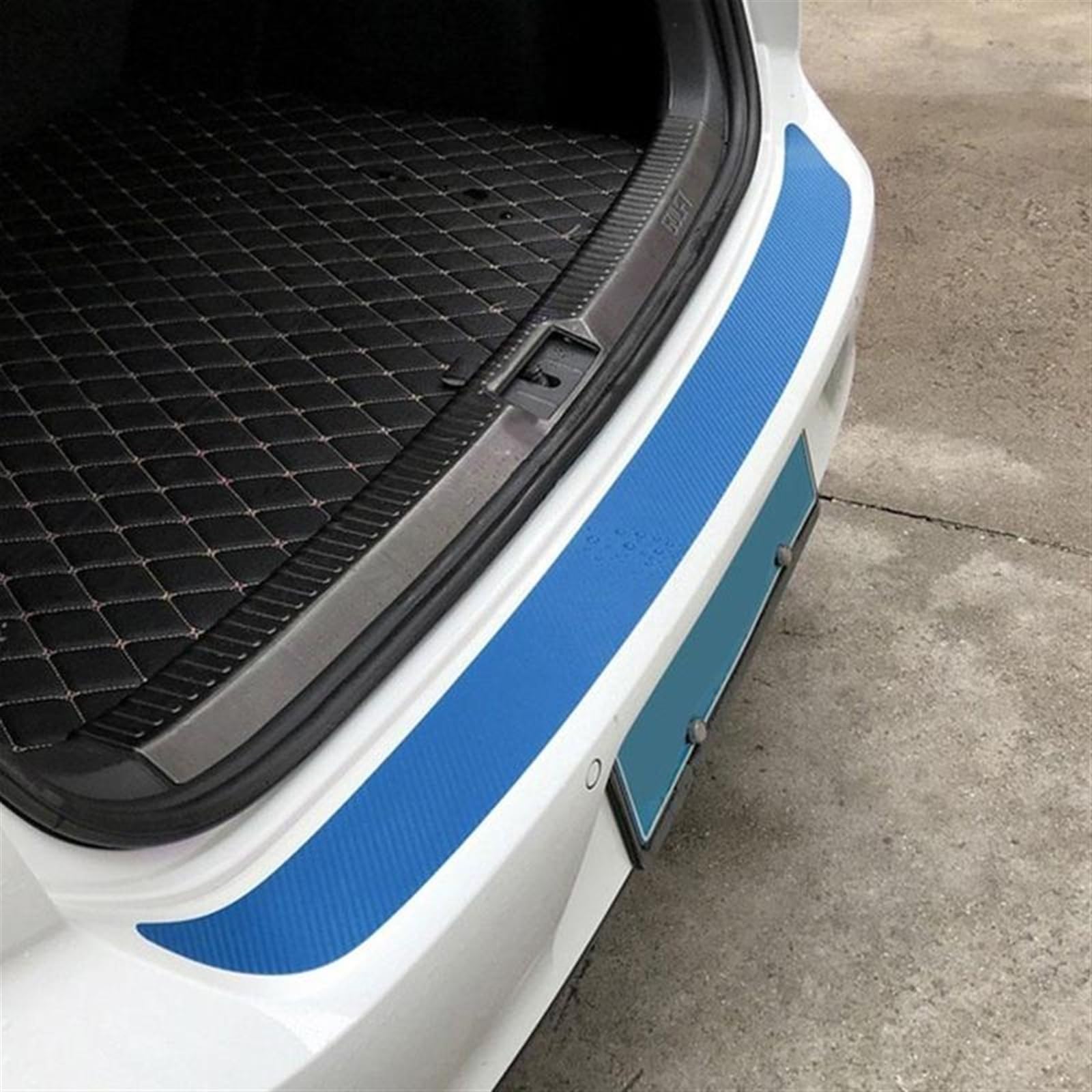 Tira Protectora de Parachoques 1 Pieza de Fibra Carbono Universal para umbral Puerta Coche, para protección Trasera, antiarañazos, película para Maletero(Gris)