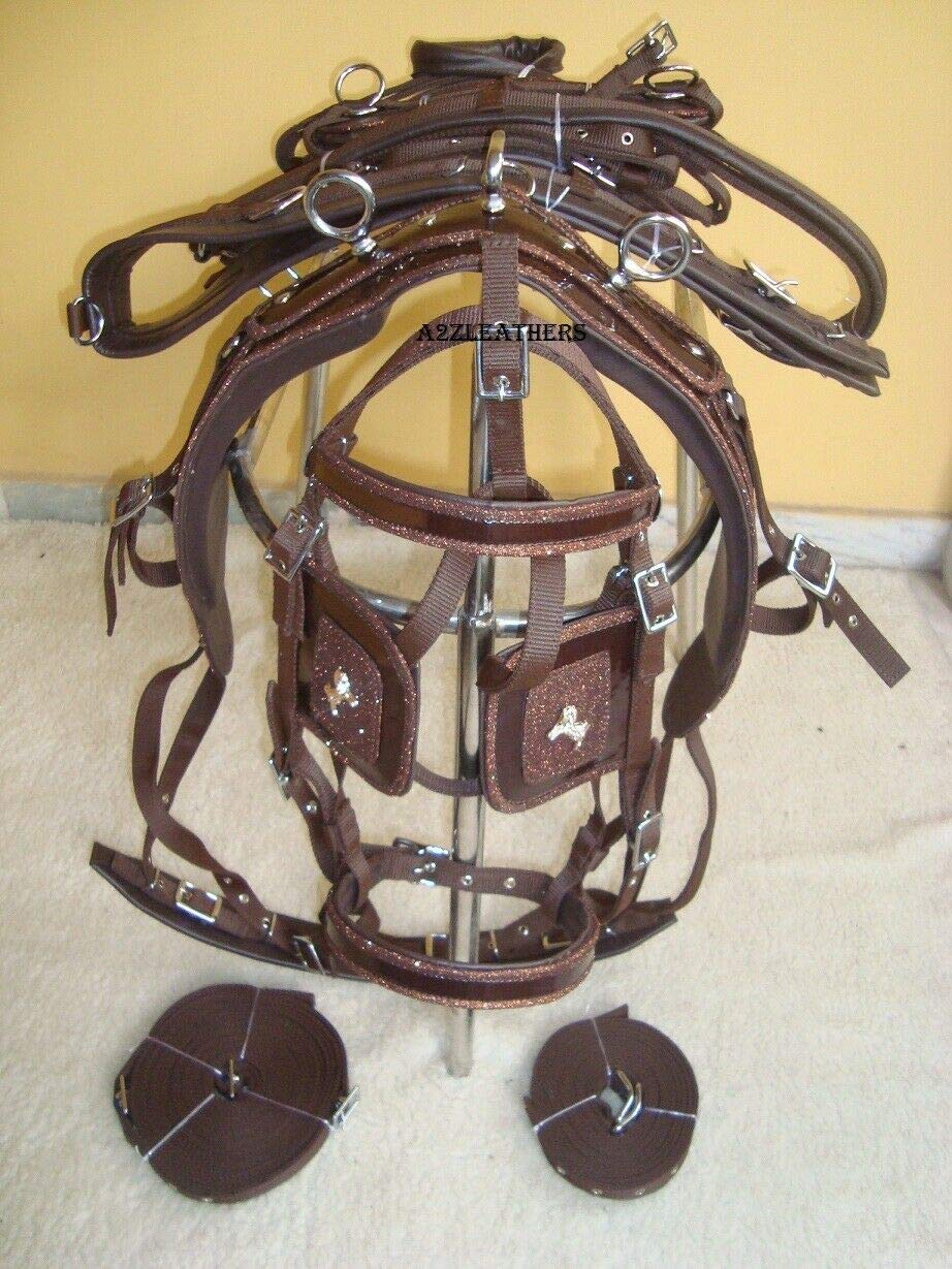 Leather Ride Nylon Driving Harness Synthetic Patent Nylon Driving Harness with Designer Patch Work On All