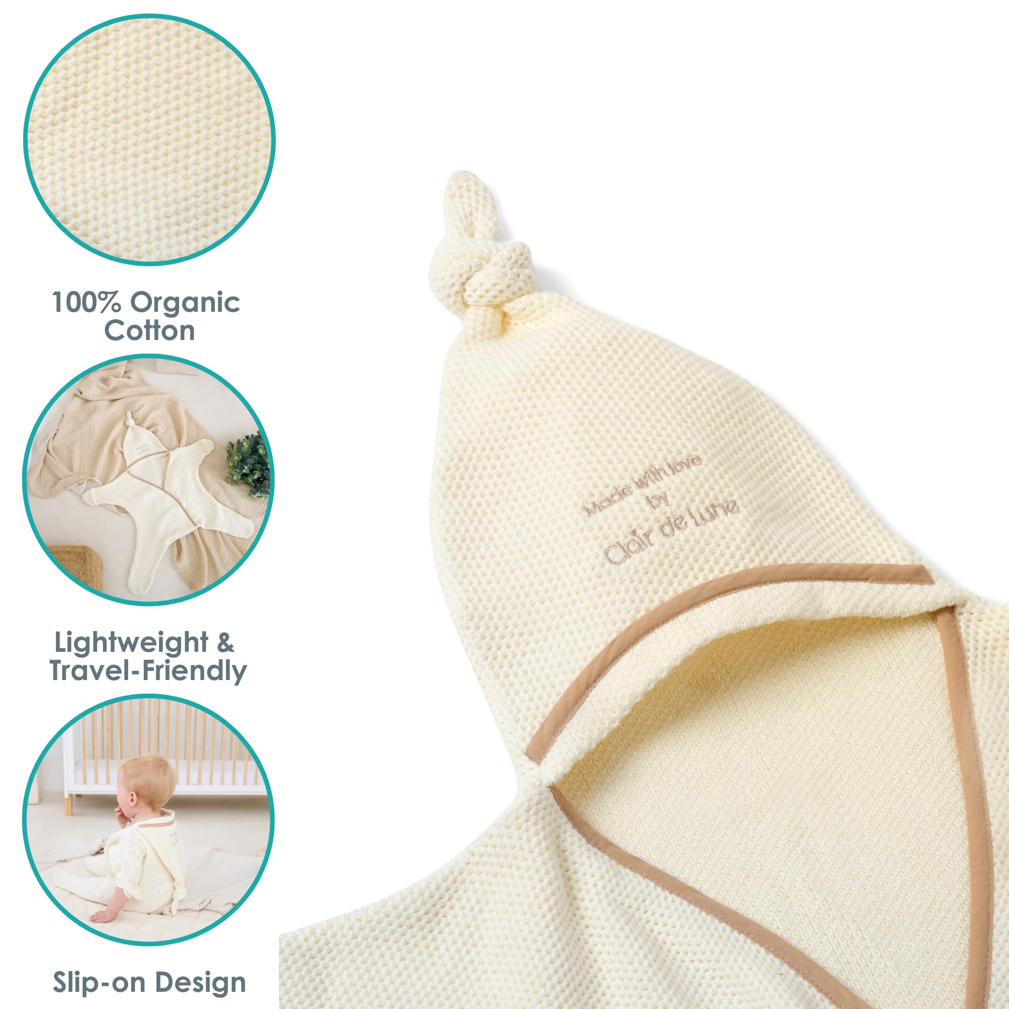 Clair de Lune Organic Star atmungsaktive Netz-Babydecke, 0-6 Monate