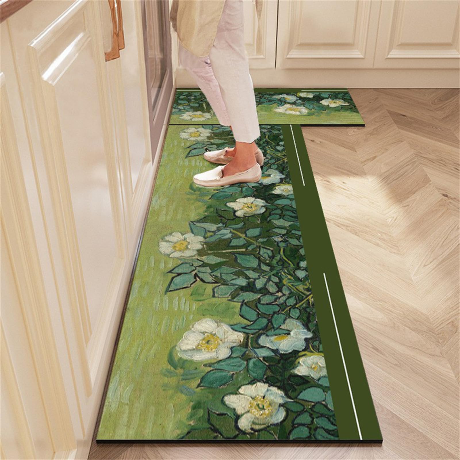 Tapis cuisine super absorbe l'eau et l'huile lavable avec dossier anti-glisse