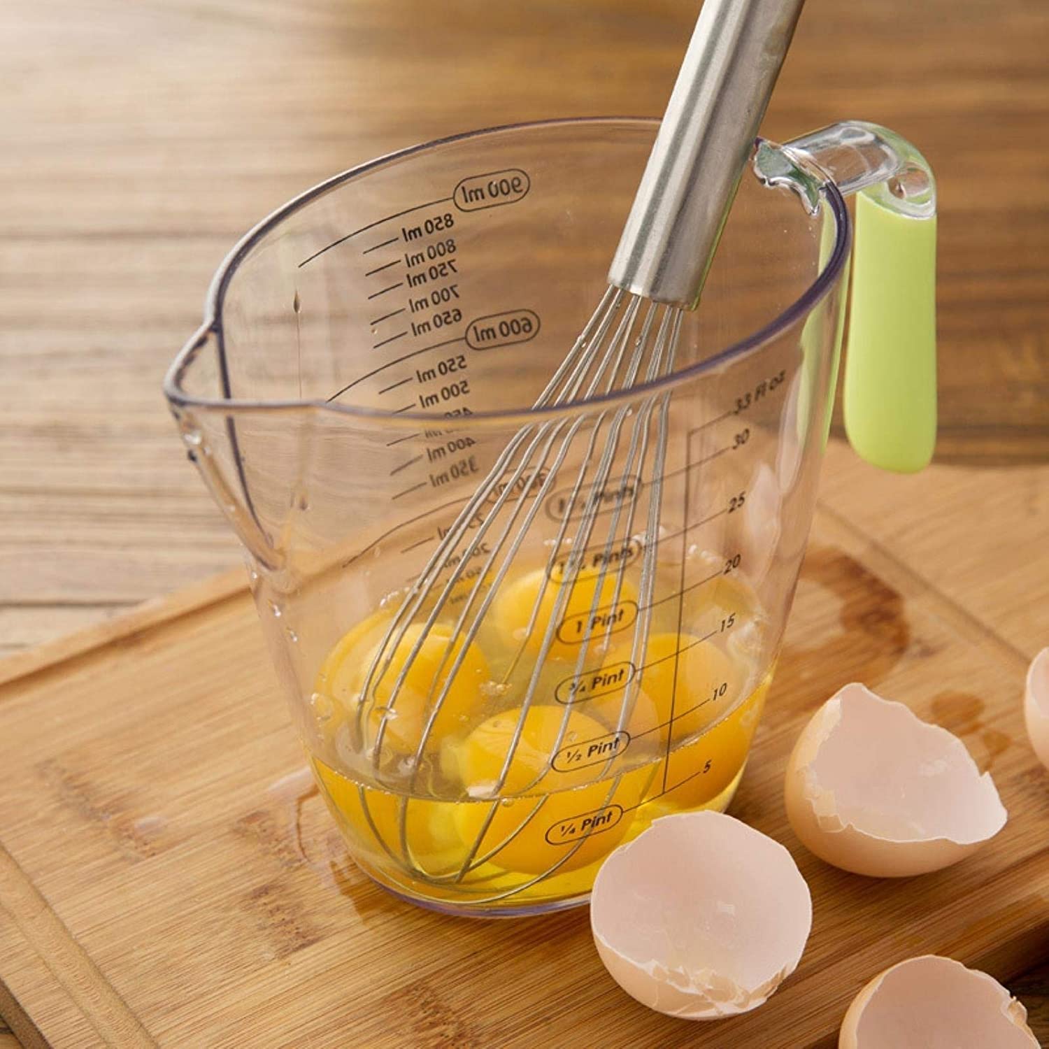 ZORILO Messbecher aus Edelstahlglas, Messbecher aus Champagnerglas mit Skala, Backen, Wasserbecher, Messwerkzeuge, Küche, DREI Messbecher, Backgeschirr (Color : 3pcs)