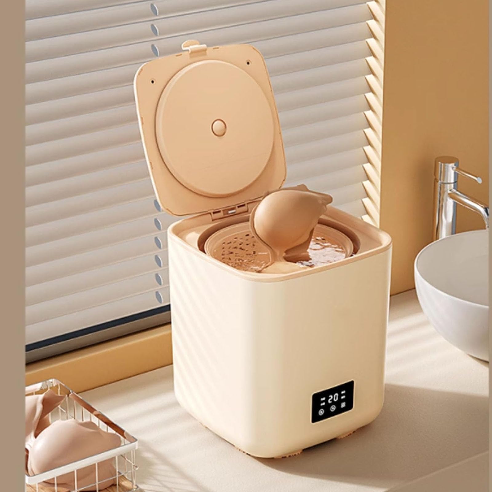 Tragbare Mini-Waschmaschine mit 4 Reinigungsmodi für Babykleidung, Unterwäsche, Camping, Wohnmobil