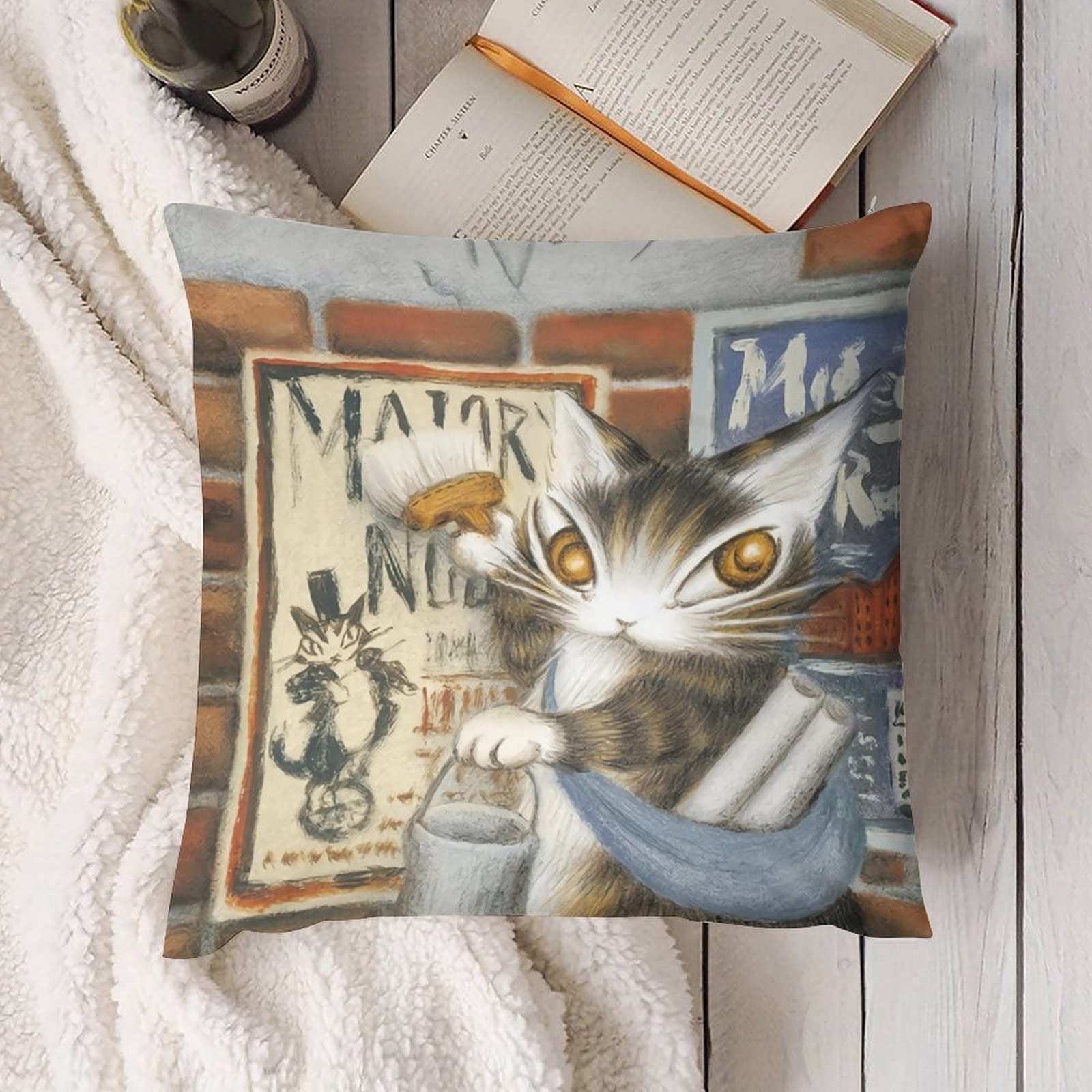 Amazon|クッションカバー 猫のダヤンは ソファ背当て セット Amazon|クッションカバー 猫のダヤンは ソファ背当て セット