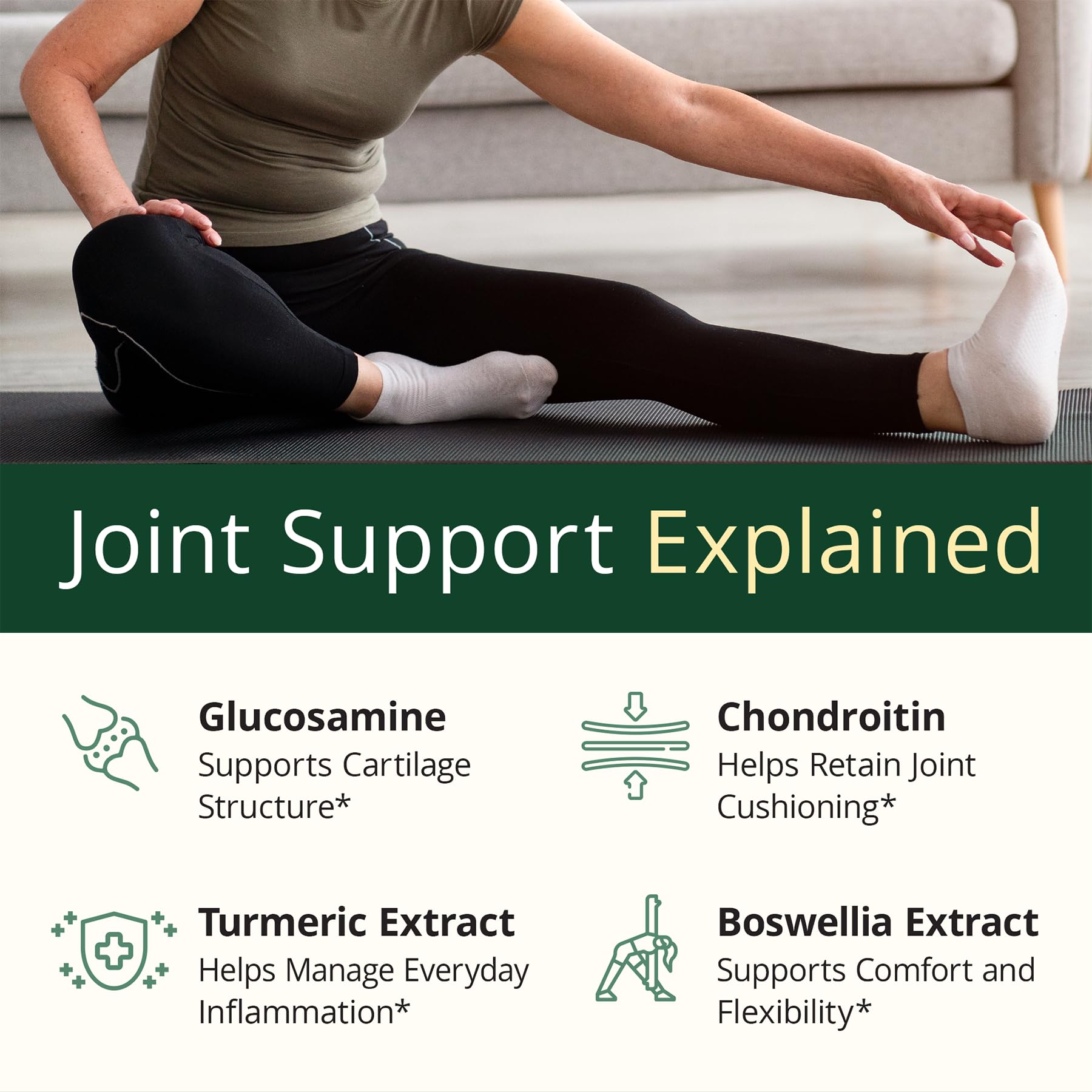 Vimerson Health - Glucosamina condroitina cúrcuma Msm boswellia – Suplemento para el alivio del dolor de articulaciones – Las mejores pastillas antiinflamatorias y antioxidantes para tu espalda, rodillas, manos y más – Natural y sin OGM