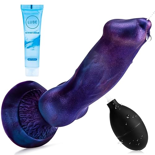 Realistic Squirting Dog Dildo Sex Toys,7.3 Inch Beginner Monster Fantasy Dildos with Big Knot,Anal G spot Dildo Ejaculating Sex Toy with Strong Suction Cup Adult Toy for Women Men Couples