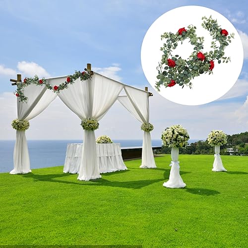 Miniatura 6 de ifundom 1 colgante de corona para el día de San Valentín, hojas artificiales, decoración de seda falsa, diseño colgante, guirnalda de hiedra,