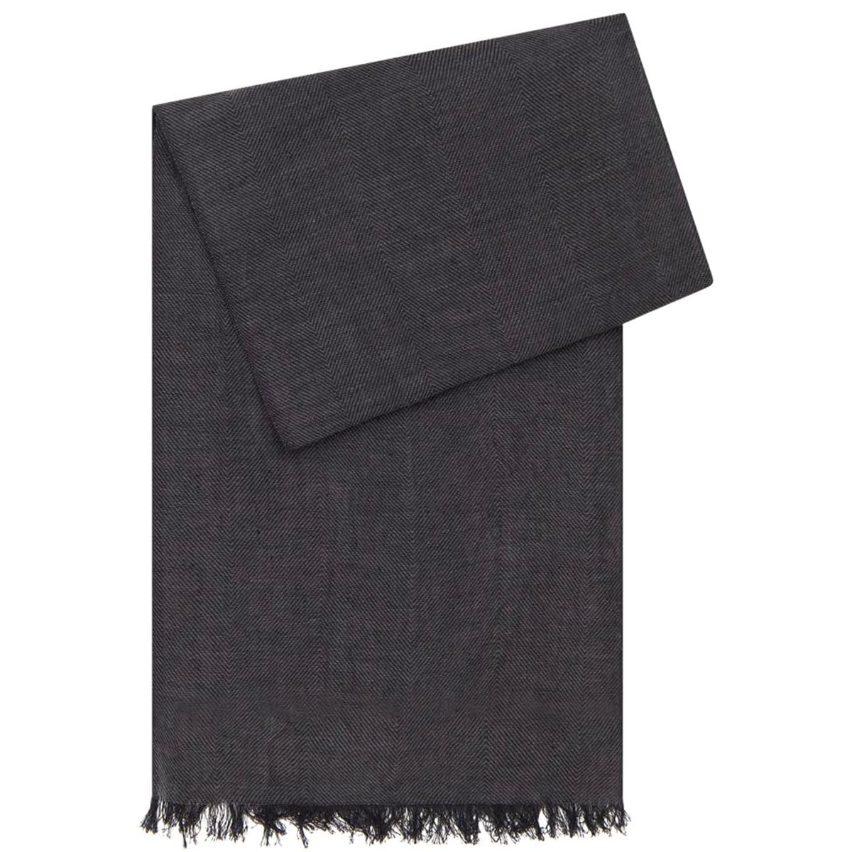 Bufanda Lindenmann para hombre, tejida 100% algodón, gris-negro