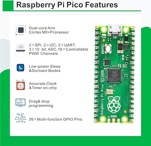 Miniatura 5 de OSOYOO Kit de aprendizaje de programación de hardware de Python para Raspberry Pi Pico con MicroPython y tutoriales de programación gráfica