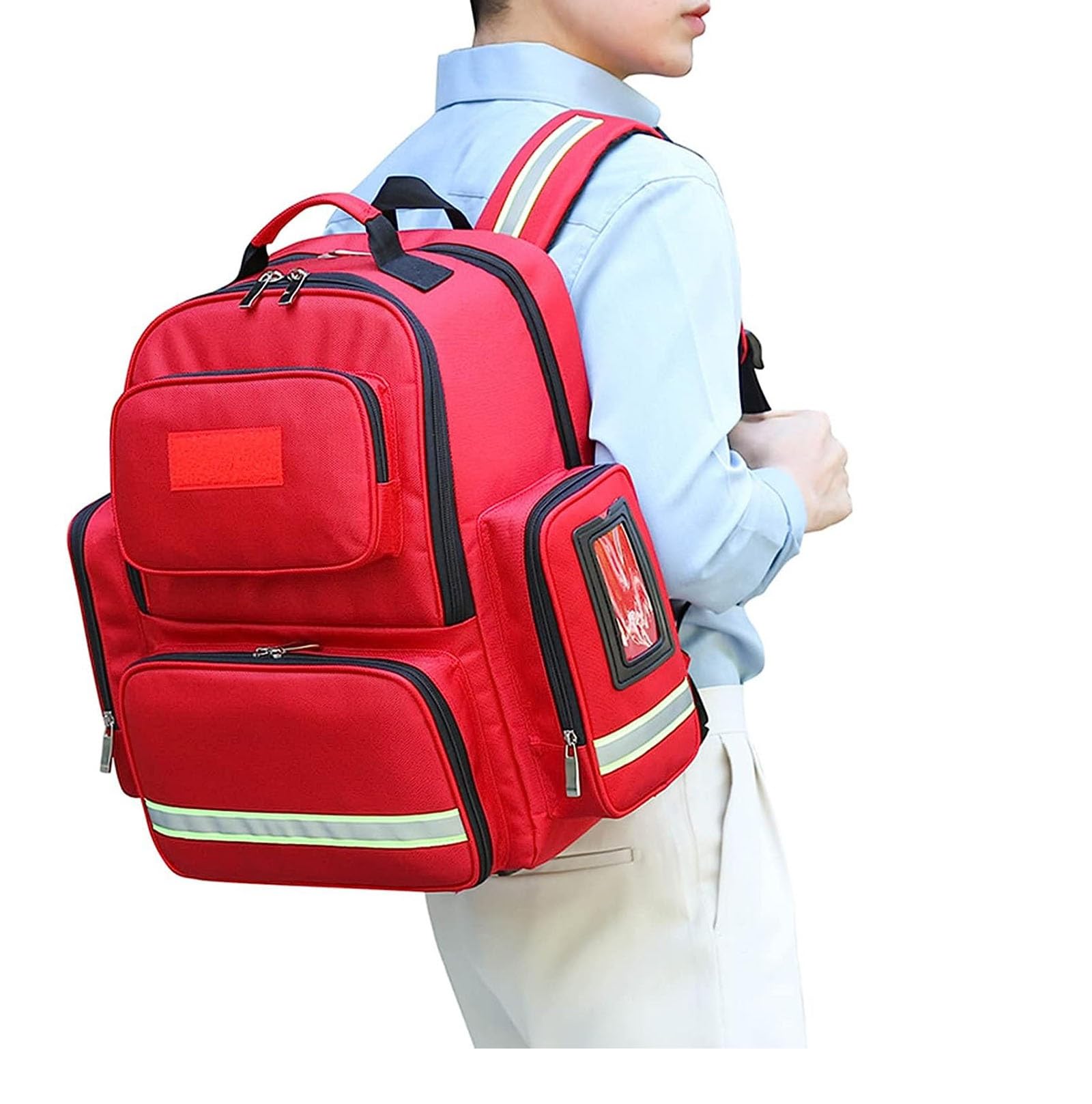 Mochila de primeros auxilios para emergencias, bolsa de almacenamiento de traumas con separadores interiores, ideal para senderismo y camping, equipo de primeros auxilios de supervivencia
