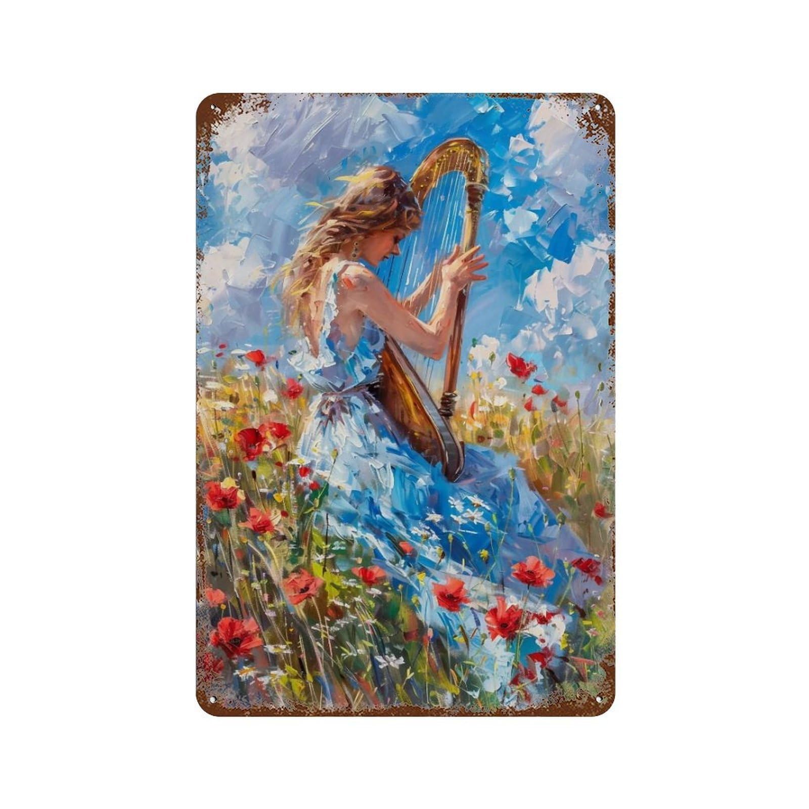 Hduryeyryy Multicolour Pastoral Melody 02 Wall Retro Iron Vintage Art Metal Tin Sign Poster Modern Home Cofffee Club Art Bar Shop Decor 30X20cm
