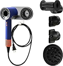 Foyer Nuage Hair Dryer Holder Compatible with Dyson, Wall Mounted Hair Dryer Holder with Cable Storage, Aluminium Alloy (Grey)