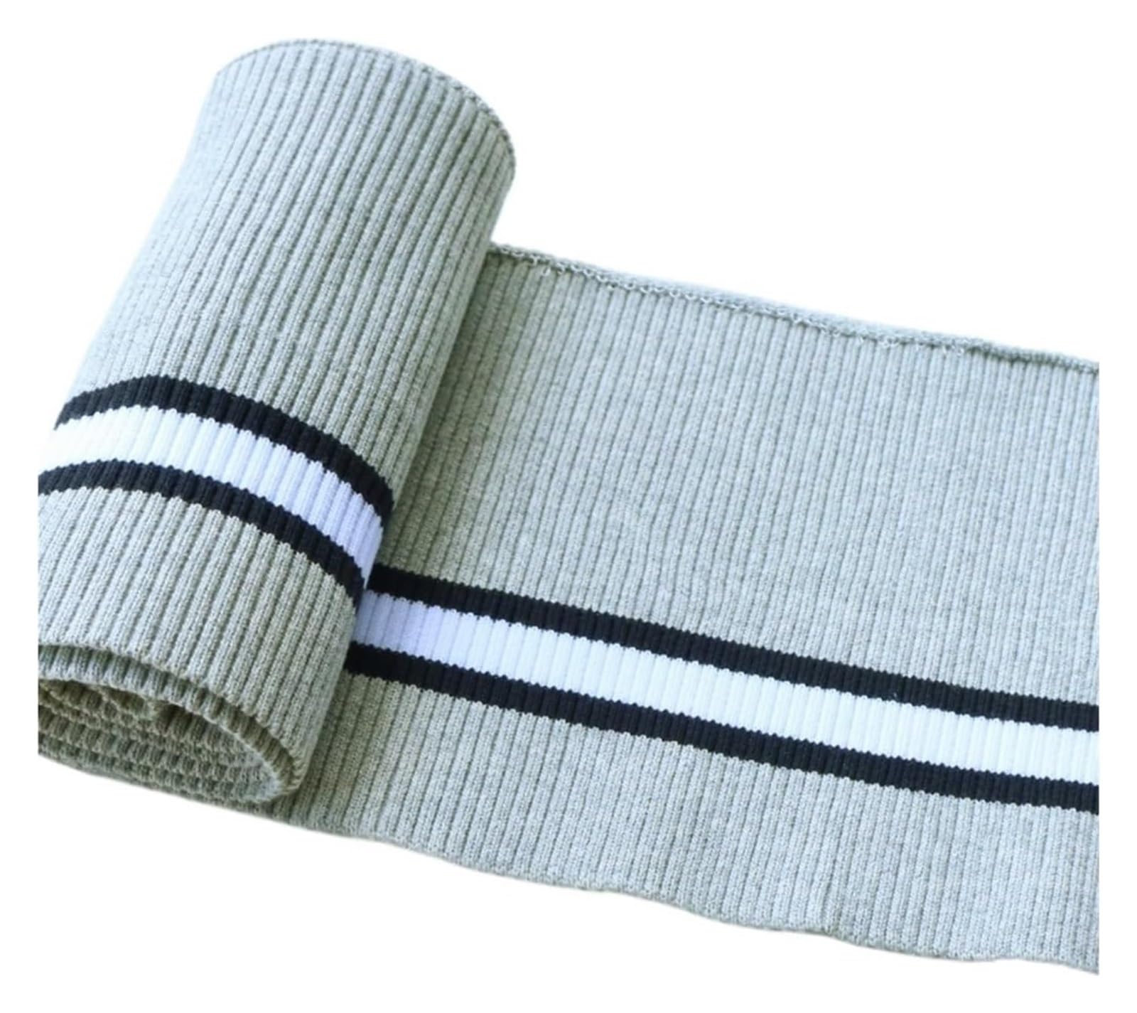 Rib Knit Cuff, Elastic Ribbed Cuffs Multicolor 80cm x 15cm(Grey)