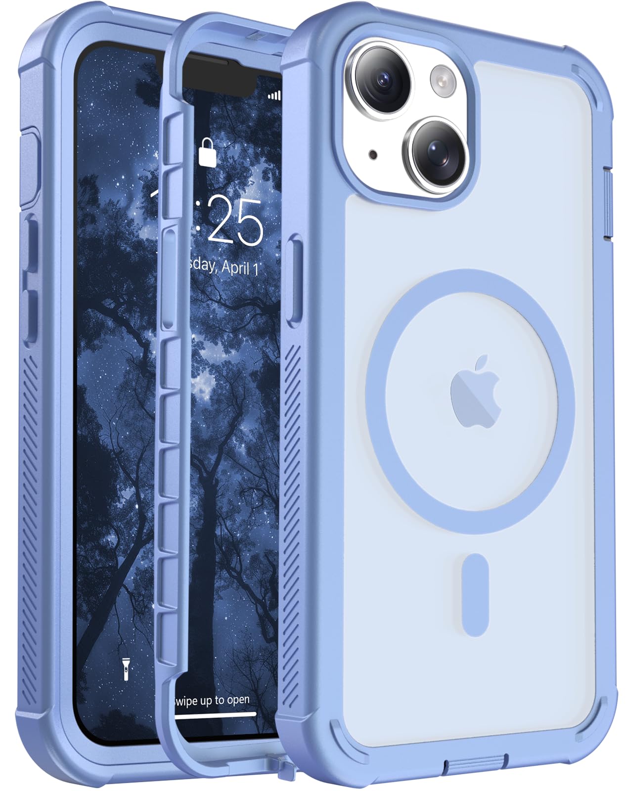jaroco Magnetic for iPhone 14 Case Heavy Duty Protection Blue Purple
