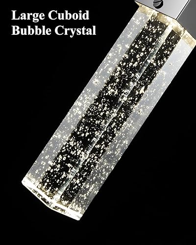 Miniatura 4 de Mecgirn Luces colgantes para isla de cocina, níquel cepillado, 1 luz, mini lámparas colgantes modernas, iluminación colgante de cristal de burbujas