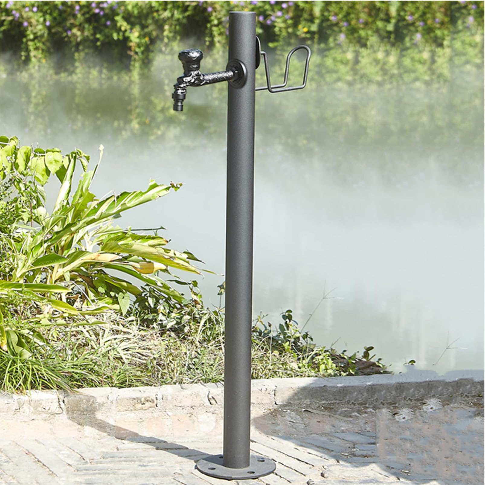 WOTZOV Freestanding Garden Water Column With Faucet, Floor Mounted Water Tap, Freestanding Hose Stand, Vertical Garden Water Column, Fountain For A Beautiful Garden Space，C 13CM×86CM