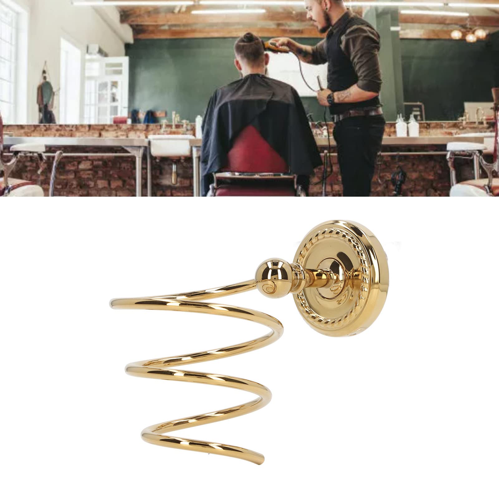 Soporte para secador de pelo, simple, hermoso, fuerte resistencia a la carga, soporte para secador de pelo montado en la pared para baño, barbería
