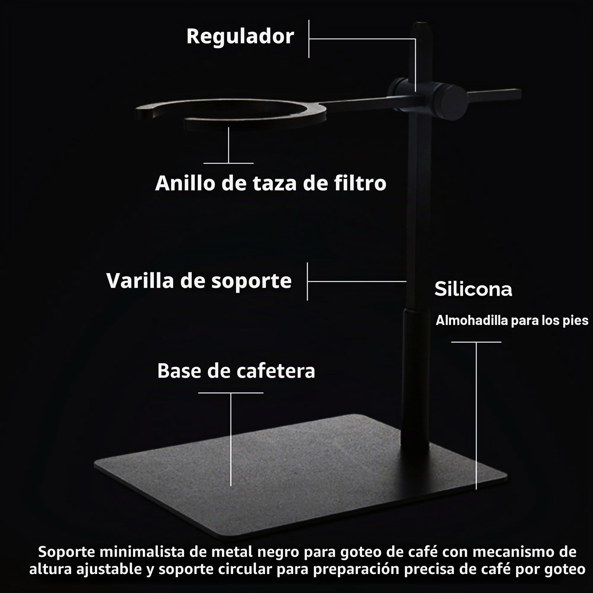 Soporte de Filtro de Goteo de Café Cafetera Goteo Soporte para Verter Más de Café