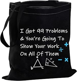 JYTAPP Math Teacher Gift Canvas Teacher Bag Math Science Geeky Gift Math Teacher Tote Bag Funny Gift