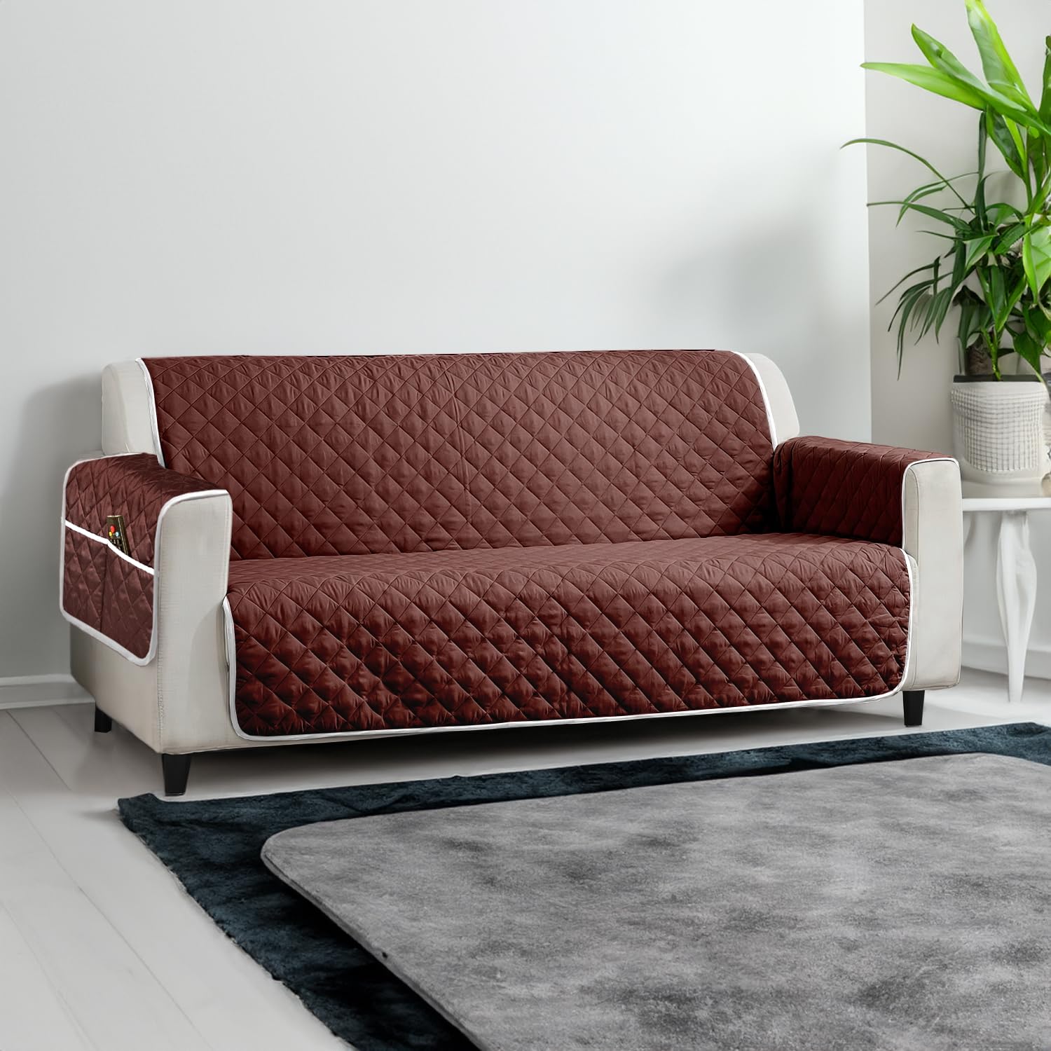 Cortina 100% Polyester Fabric Reversible Quilted Sofa Cover | Highly Elastic Cover | Stretchable Universal Sofa Slipcover for Dining Drawing Room | Three Seater Sofa Cover (B0BYNMLXBS) Amazon Price History, Amazon Price Tracker
