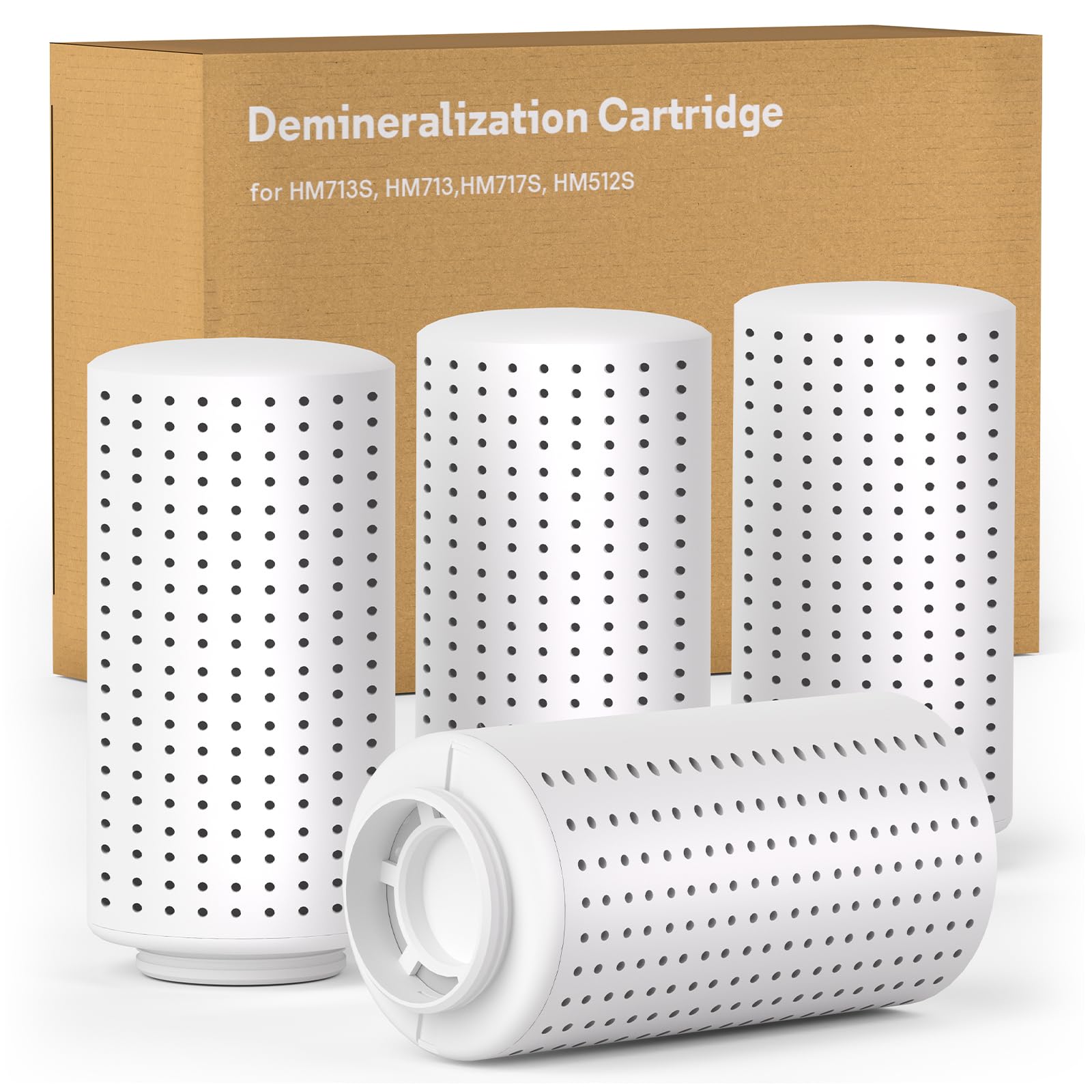 Demineralization Cartridge Compatible with Dreo Humidifier HM713S HM717S HM713 HM512S, Prevent Mineral Build-up, Filter Hard Water, Remove White Dust, Extend Humidifier Life, 4pcs (DR-HPA017)