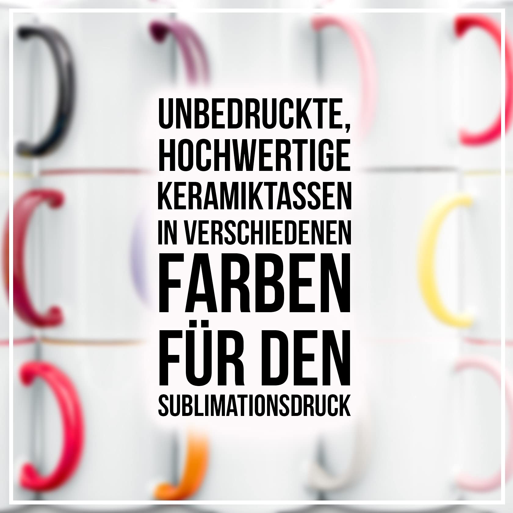 Tassendruck Sublimationstassen ohne Druck aus hochwertiger Keramik - Einzeln oder im Set - 72er Set Weiß, 300ml