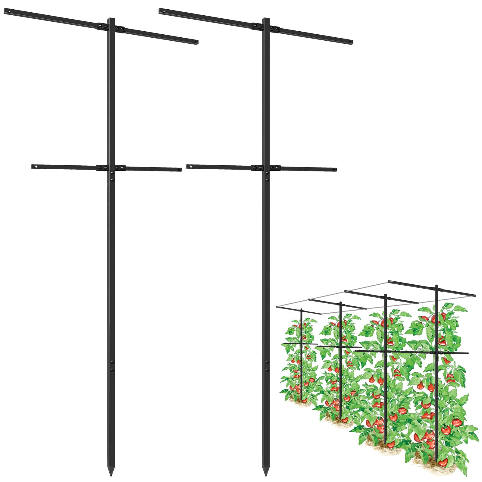 Photo 1 of HEYTIMI 7 Ft Metal Raspberry & Grape Vine Trellis - 4 Pack