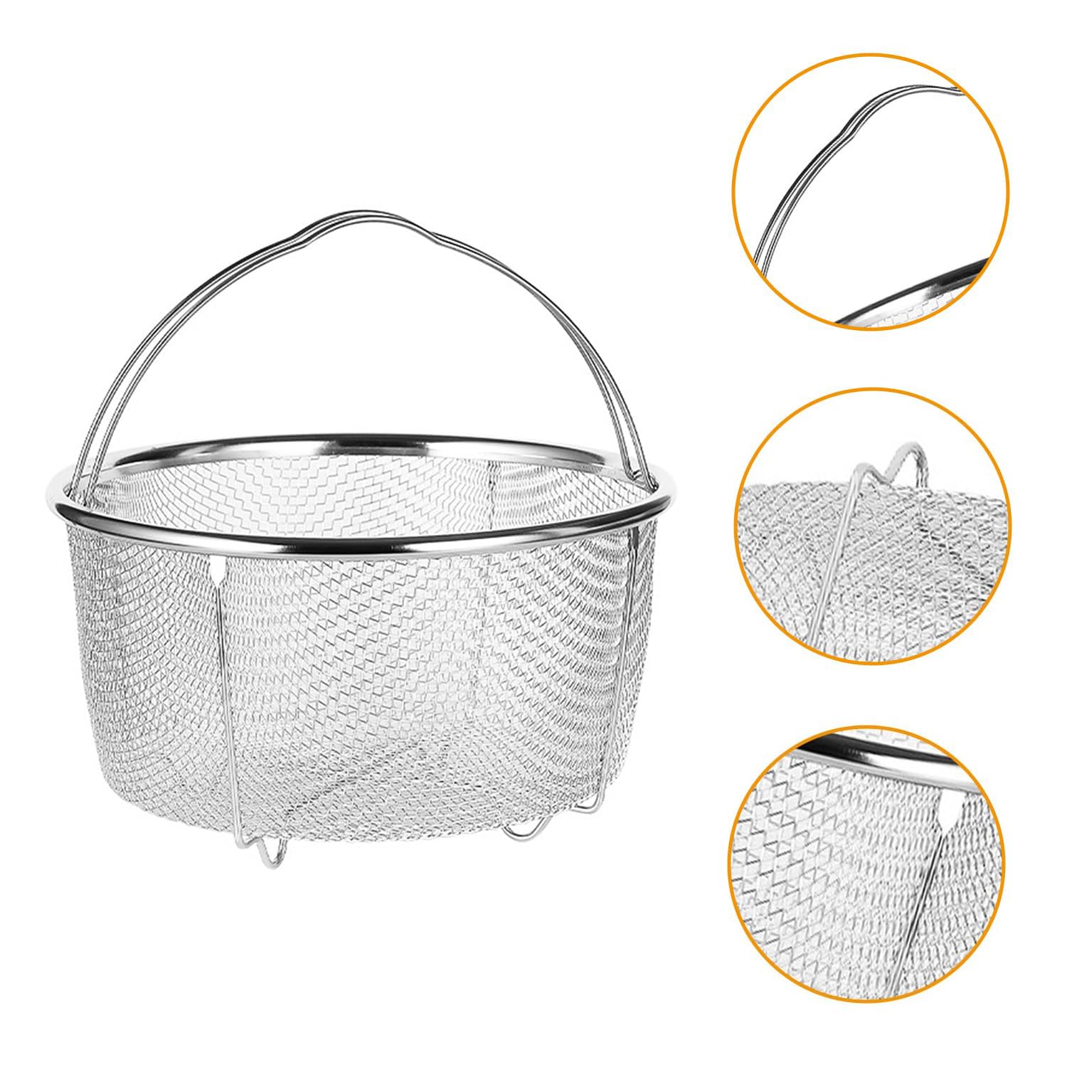 Cesta de Acero Inoxidable, Cesta de Malla para Vapor, Cesta de Vapor de Malla, Cocinar Cesta de Colador de Malla de Acero Inoxidable, Cesta para Cocer Al Vapor, para Lavar Freír Al Vapor(20cm)